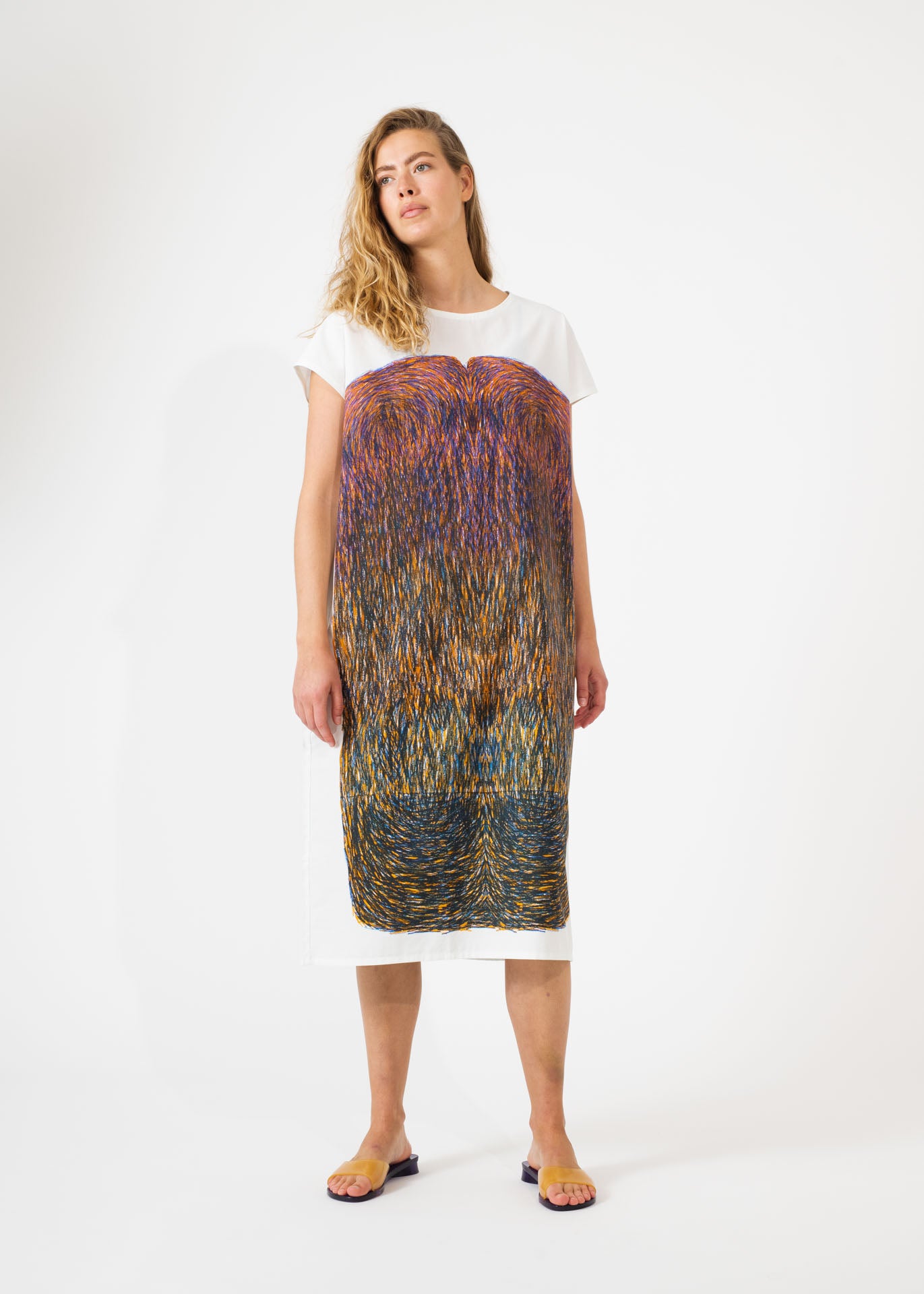 Tunika Dress Abstract Print Orange