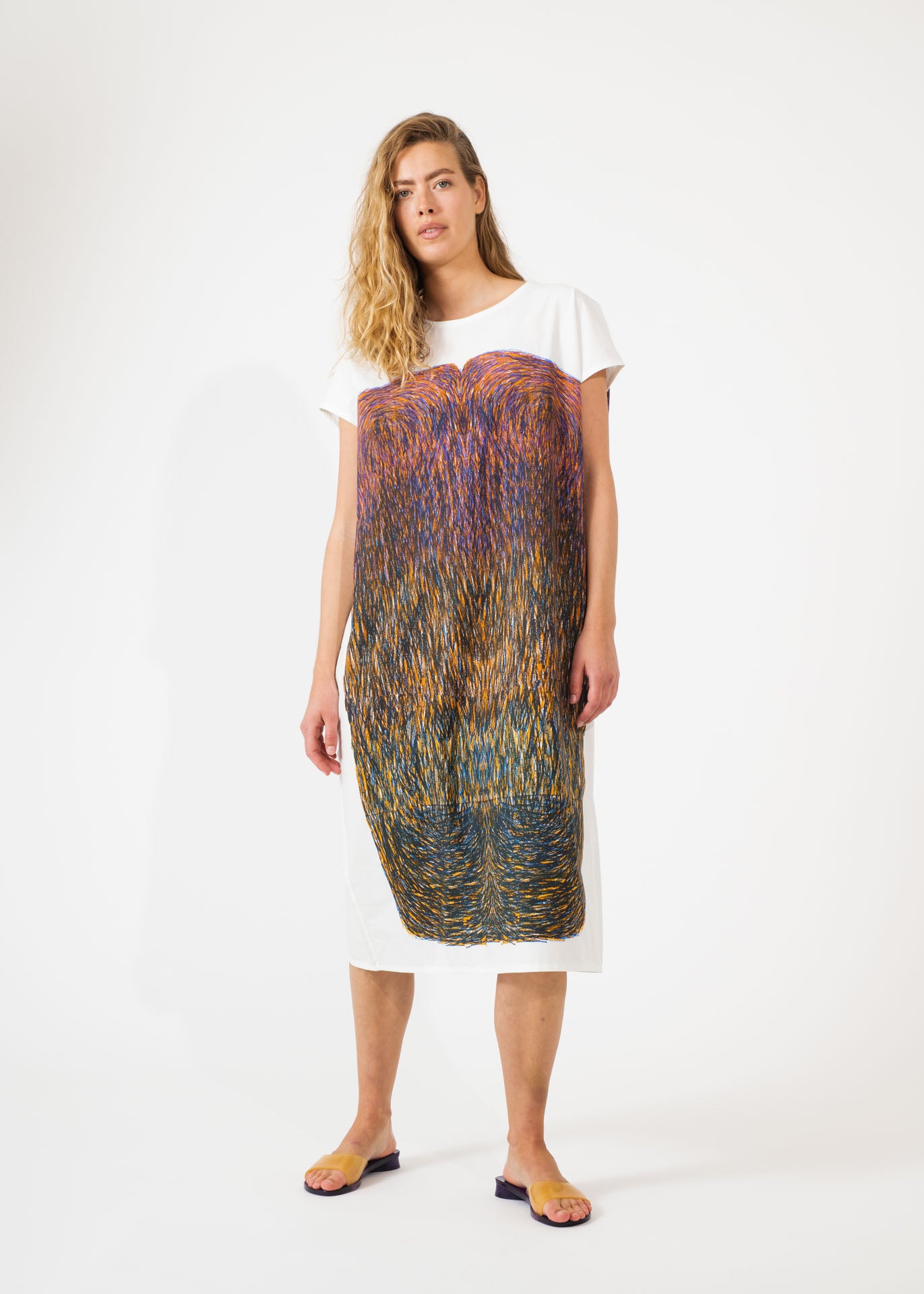 Tunika Dress Abstract Print Orange