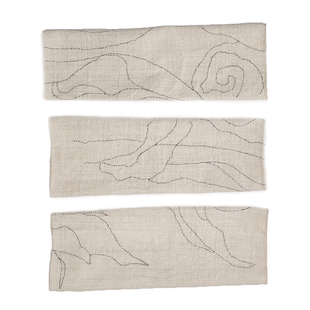 Ensemble de serviettes Kantha écru