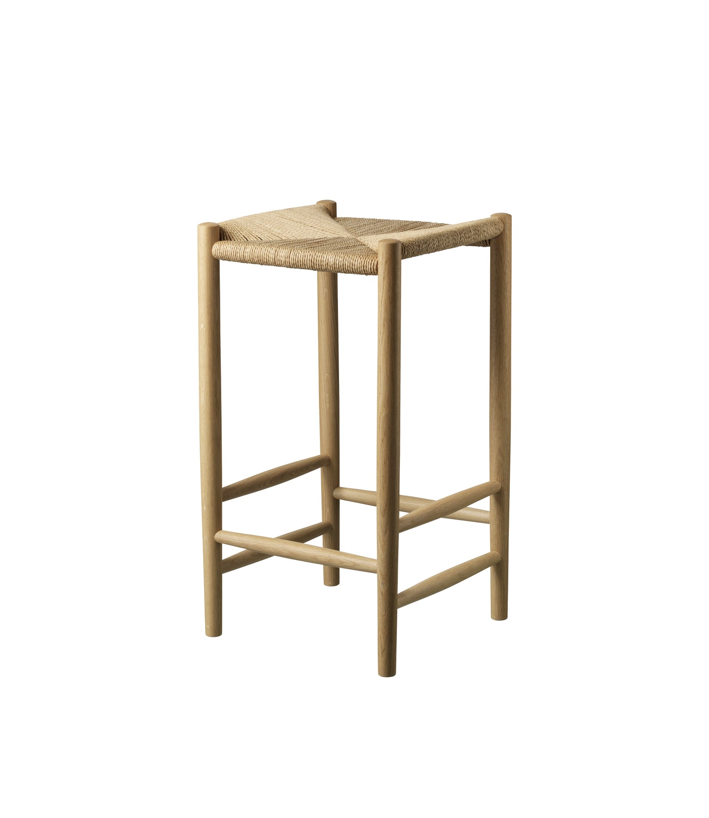 Tabouret J164C en chêne naturel laqué