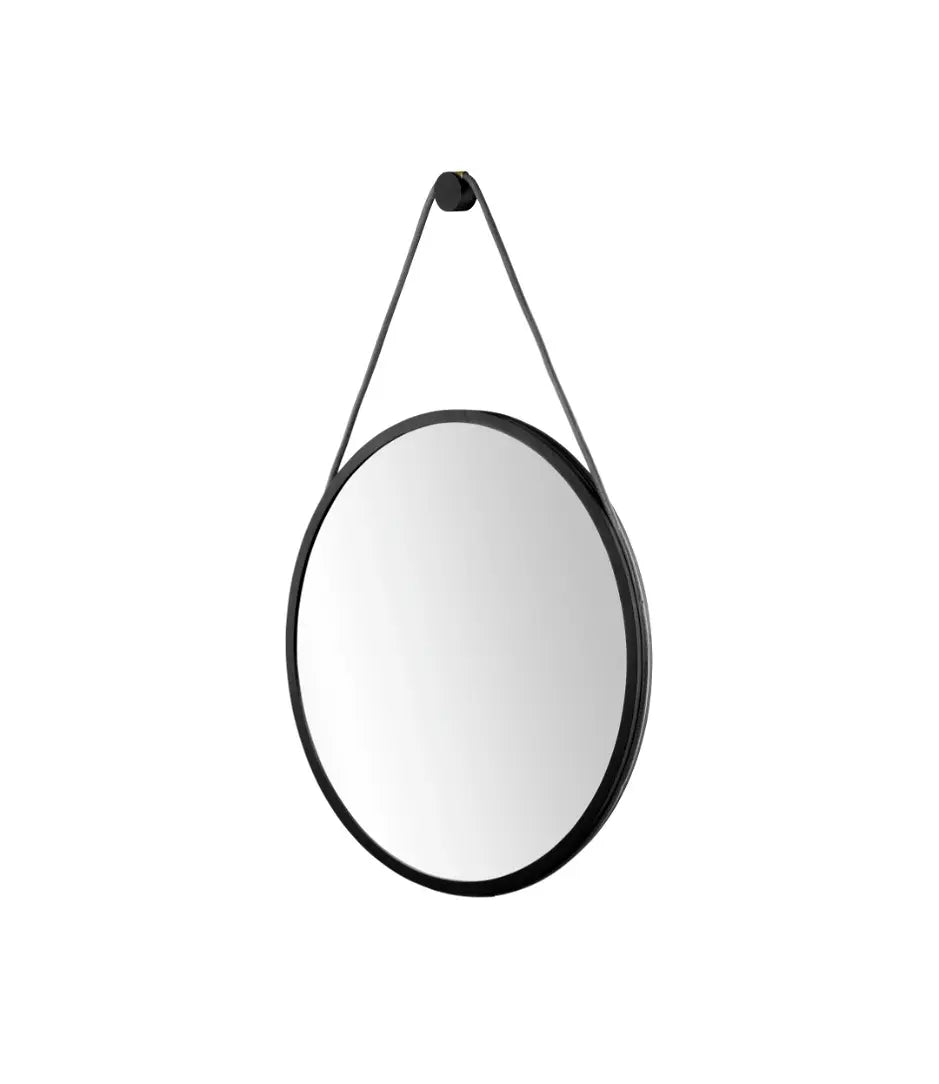 I3-Mossø mirror in black oak Ø 60 cm