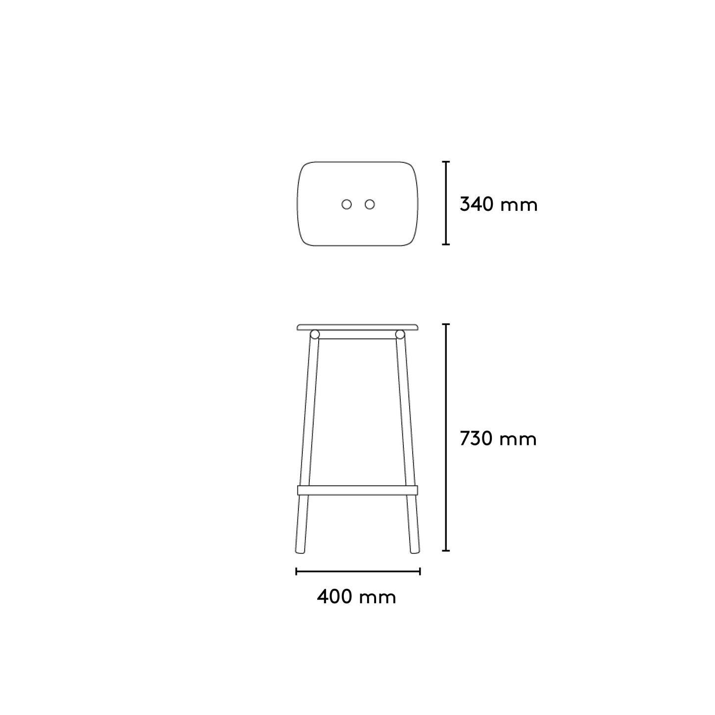 Tubby Tube bar stool black