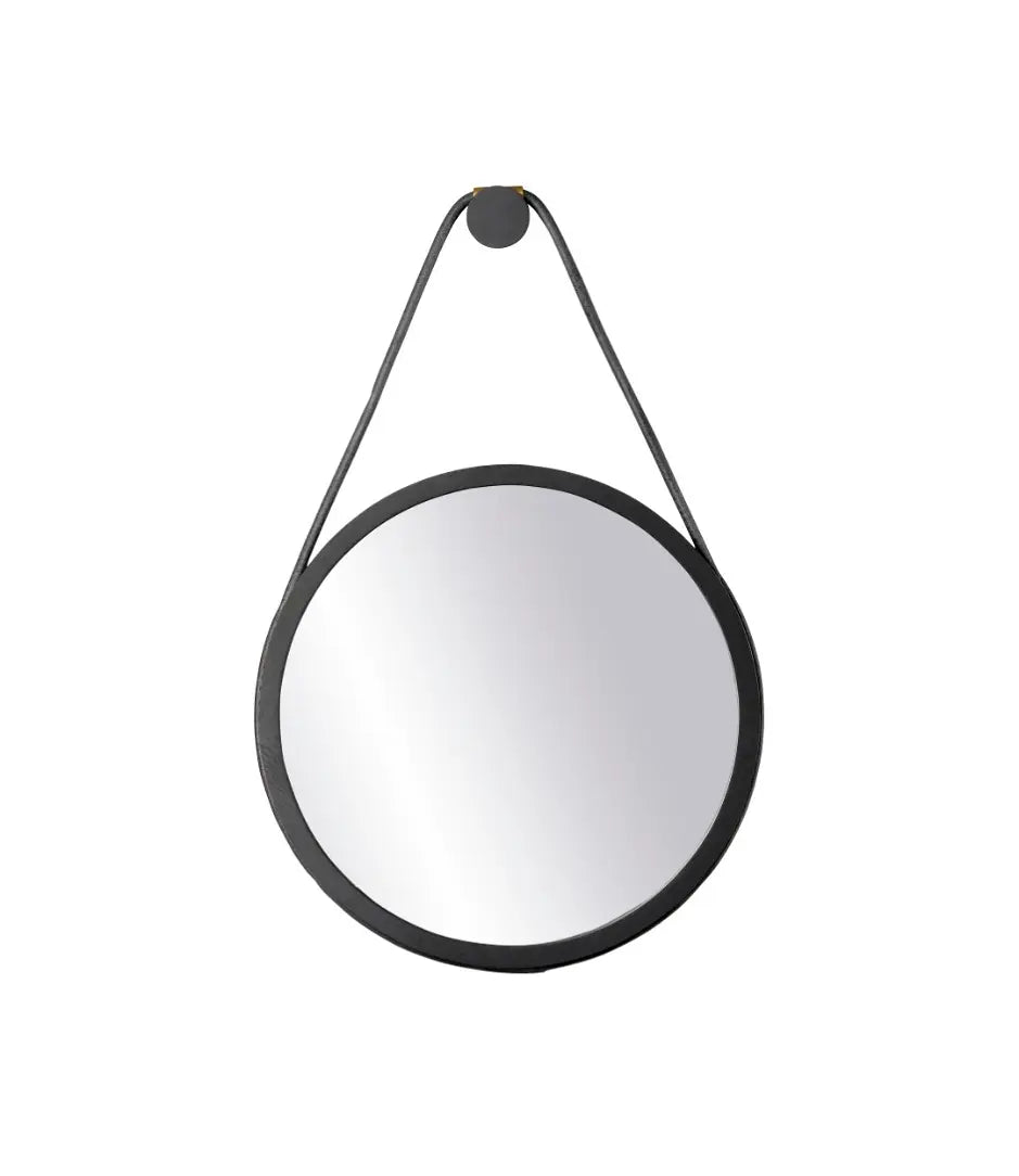 I3-Mossø mirror in black oak Ø 60 cm